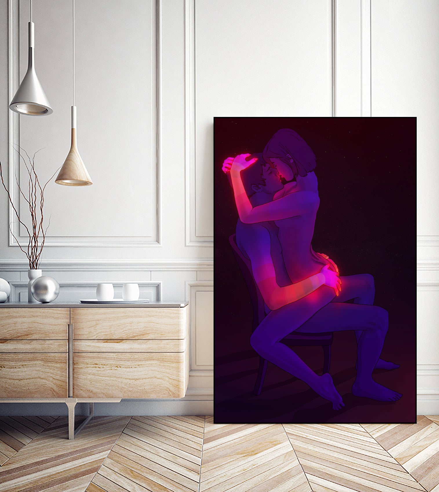 Intimate Connection (Remake of 2016 version) by Francois Martin Painchaud on GIANT ART - red digital drawing