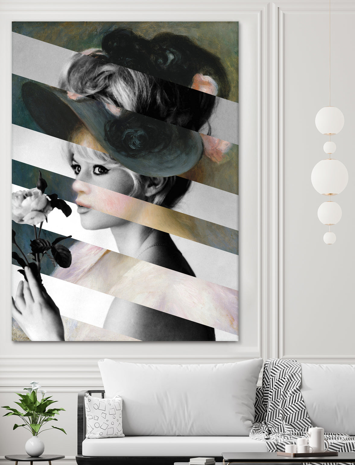 Renoir’s Young Girl in a Black Hat & Brigitte Bardot by Luigi Tarini on GIANT ART - gray photo manipulation