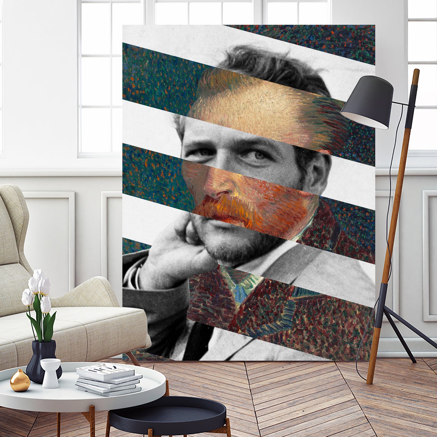 Van Gogh's Self Portrait & Paul Newman by Luigi Tarini on GIANT ART - orange photo manipulation