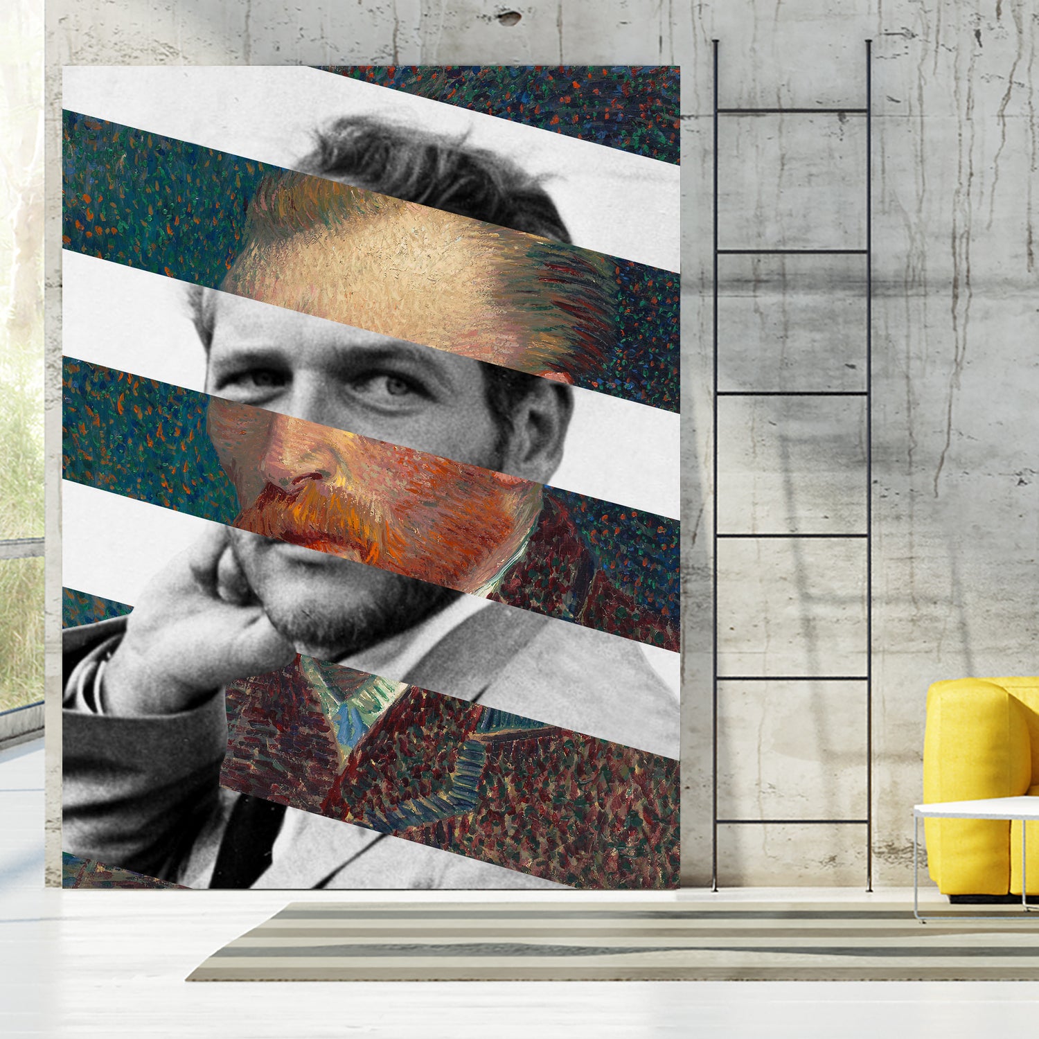 Van Gogh's Self Portrait & Paul Newman by Luigi Tarini on GIANT ART - orange photo manipulation