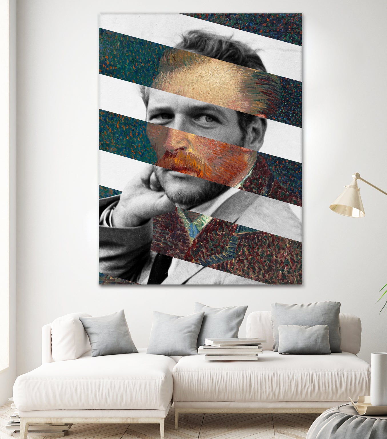 Van Gogh's Self Portrait & Paul Newman by Luigi Tarini on GIANT ART - orange photo manipulation