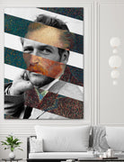 Van Gogh's Self Portrait & Paul Newman by Luigi Tarini on GIANT ART - orange photo manipulation