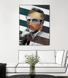 Van Gogh's Self Portrait & Paul Newman by Luigi Tarini on GIANT ART - orange photo manipulation