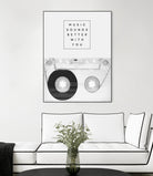 Music Sounds Better With You by Anna Farath on GIANT ART - gray typography