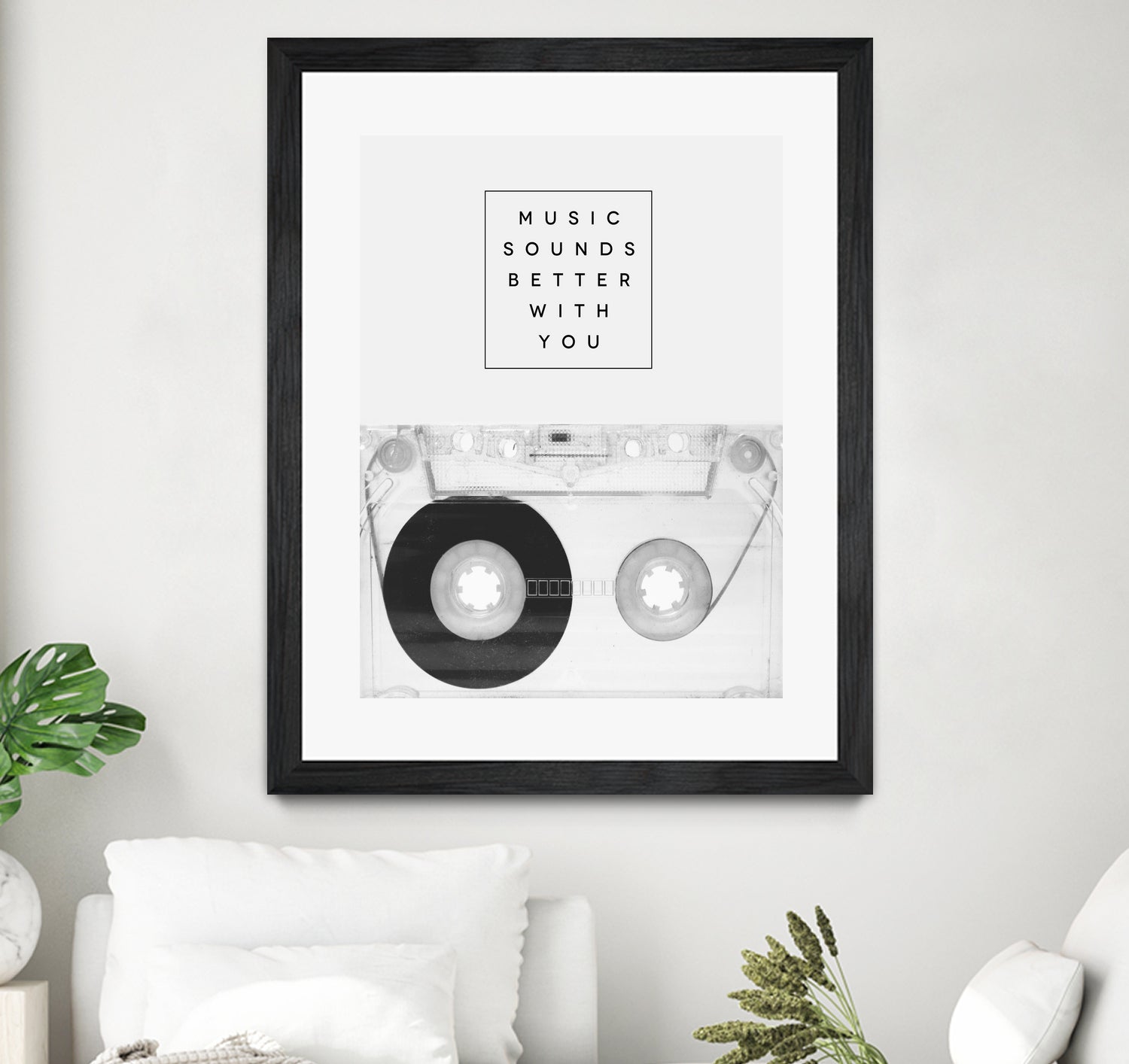 Music Sounds Better With You by Anna Farath on GIANT ART - gray typography