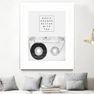 Music Sounds Better With You by Anna Farath on GIANT ART - gray typography