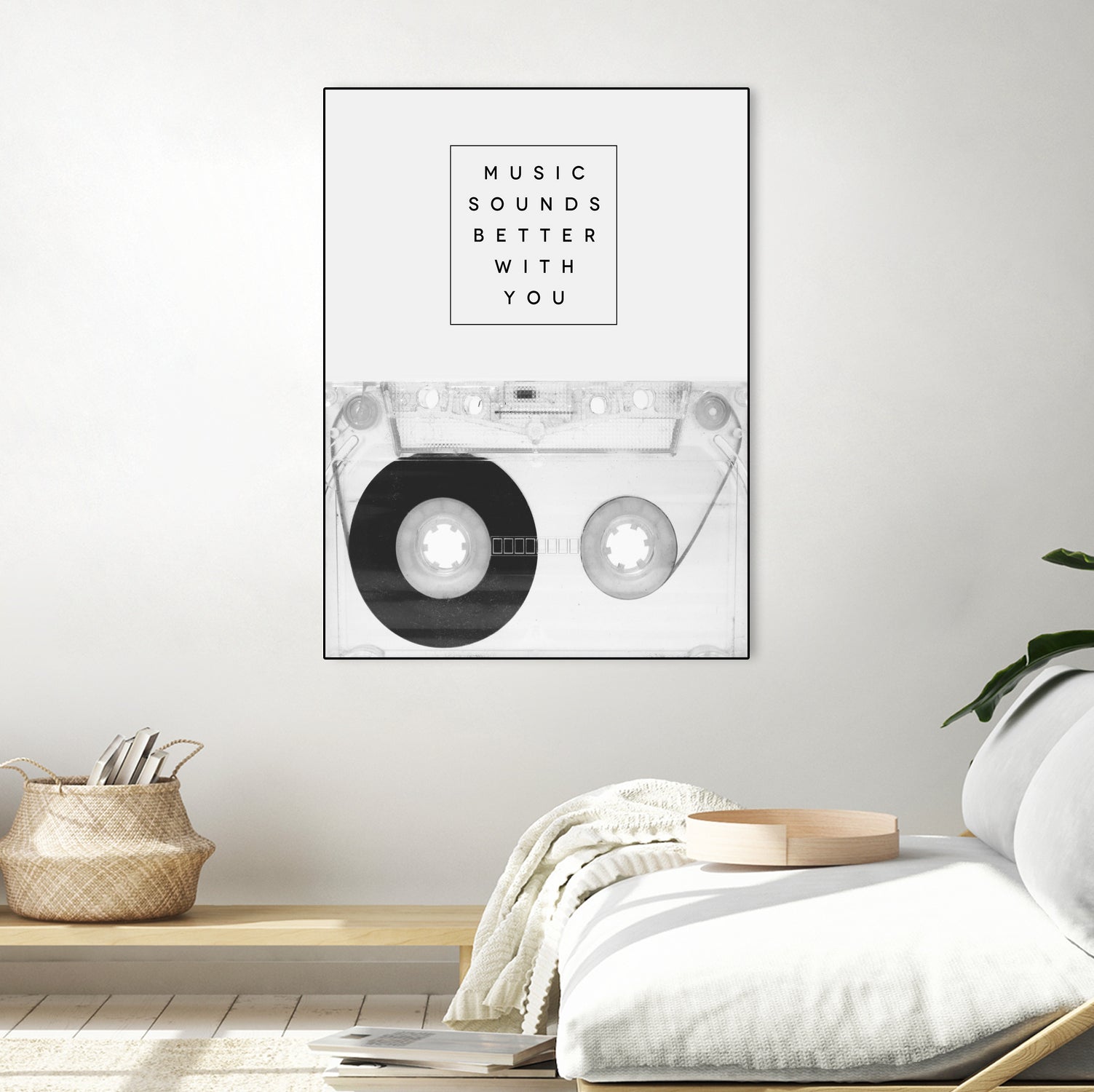 Music Sounds Better With You by Anna Farath on GIANT ART - gray typography