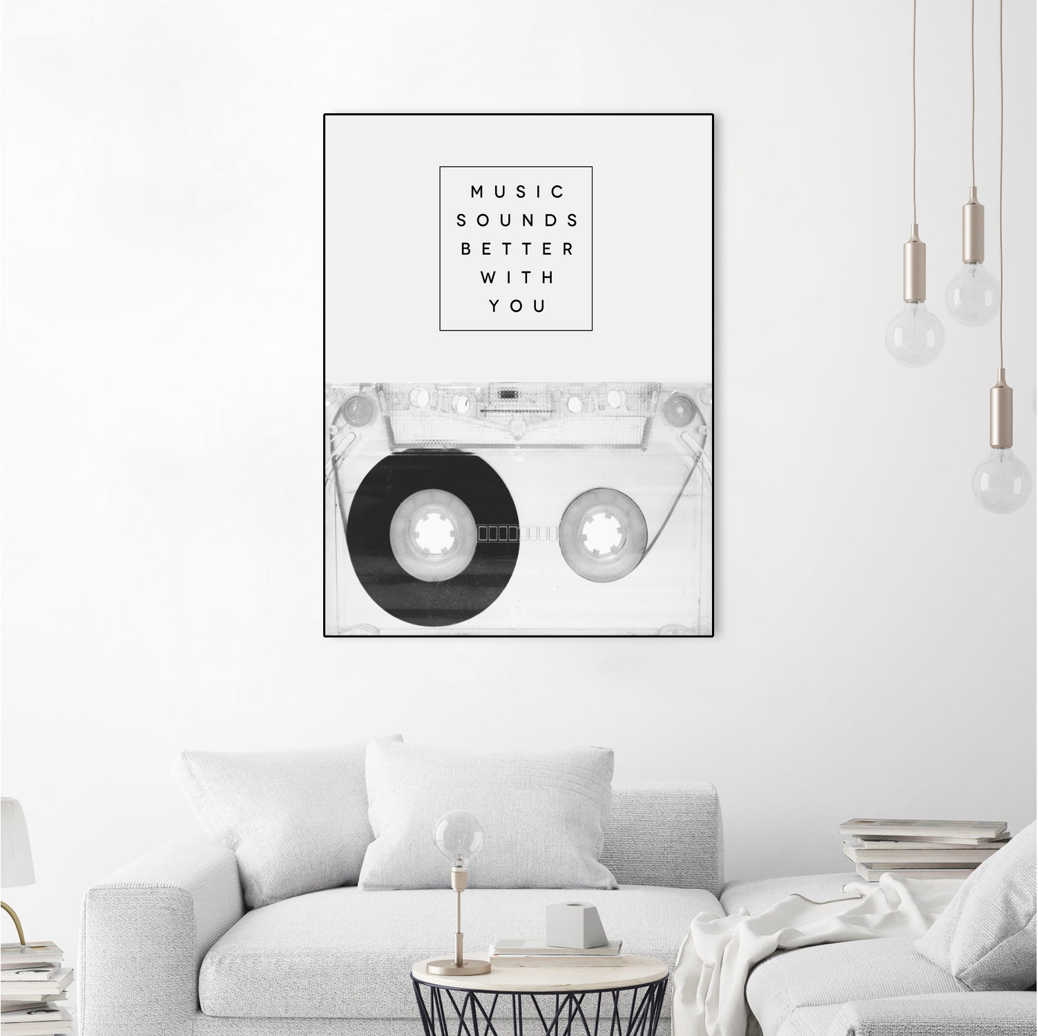 Music Sounds Better With You by Anna Farath on GIANT ART - gray typography