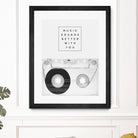 Music Sounds Better With You by Anna Farath on GIANT ART - gray typography