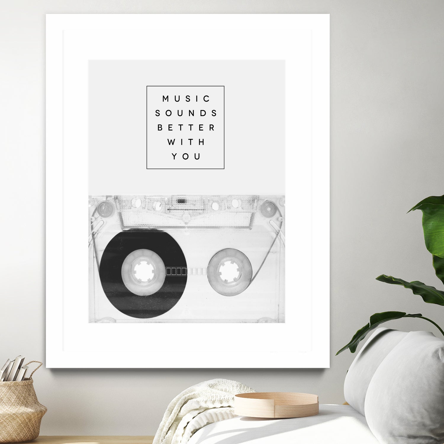 Music Sounds Better With You by Anna Farath on GIANT ART - gray typography