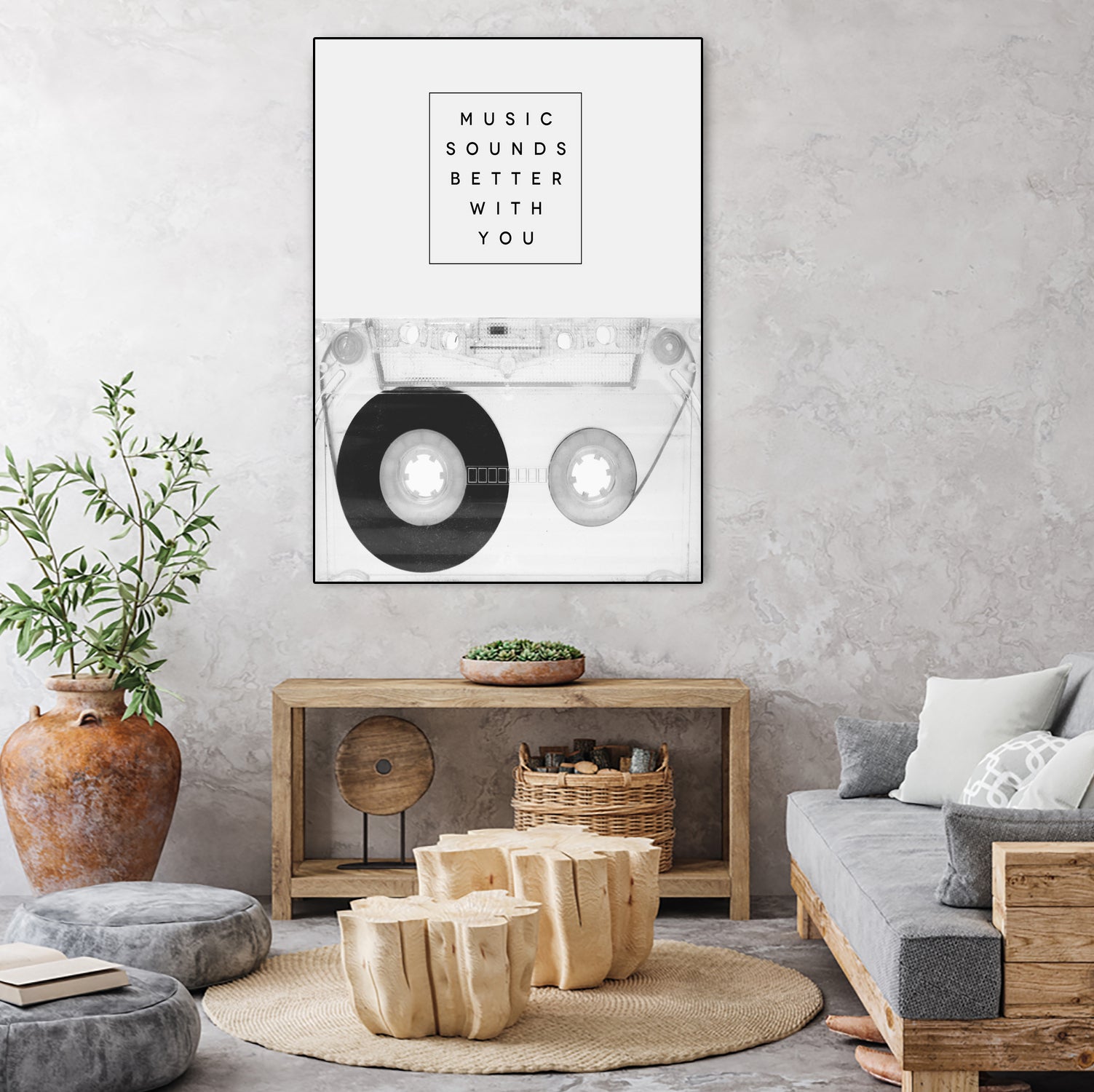 Music Sounds Better With You by Anna Farath on GIANT ART - gray typography