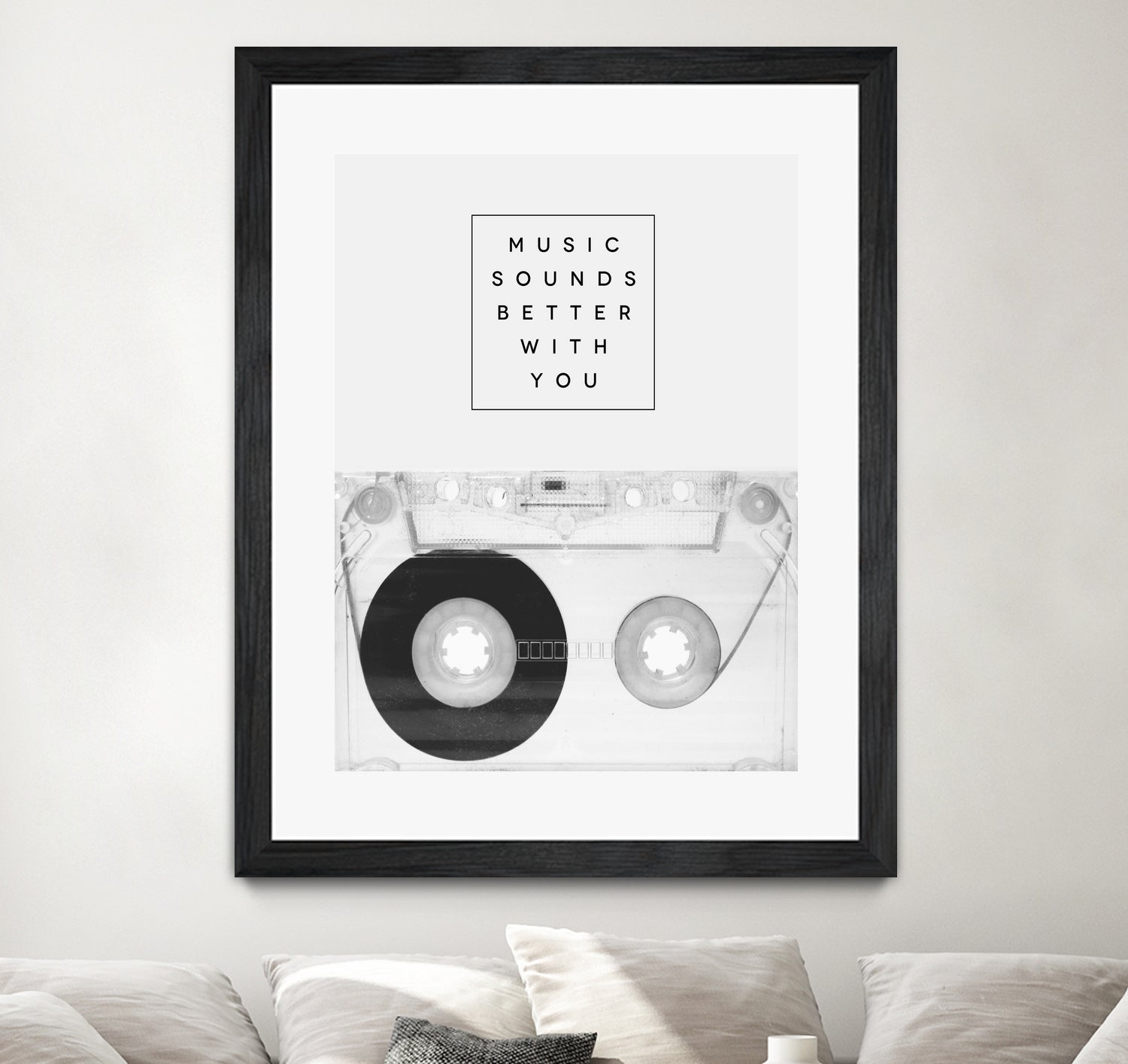 Music Sounds Better With You by Anna Farath on GIANT ART - gray typography