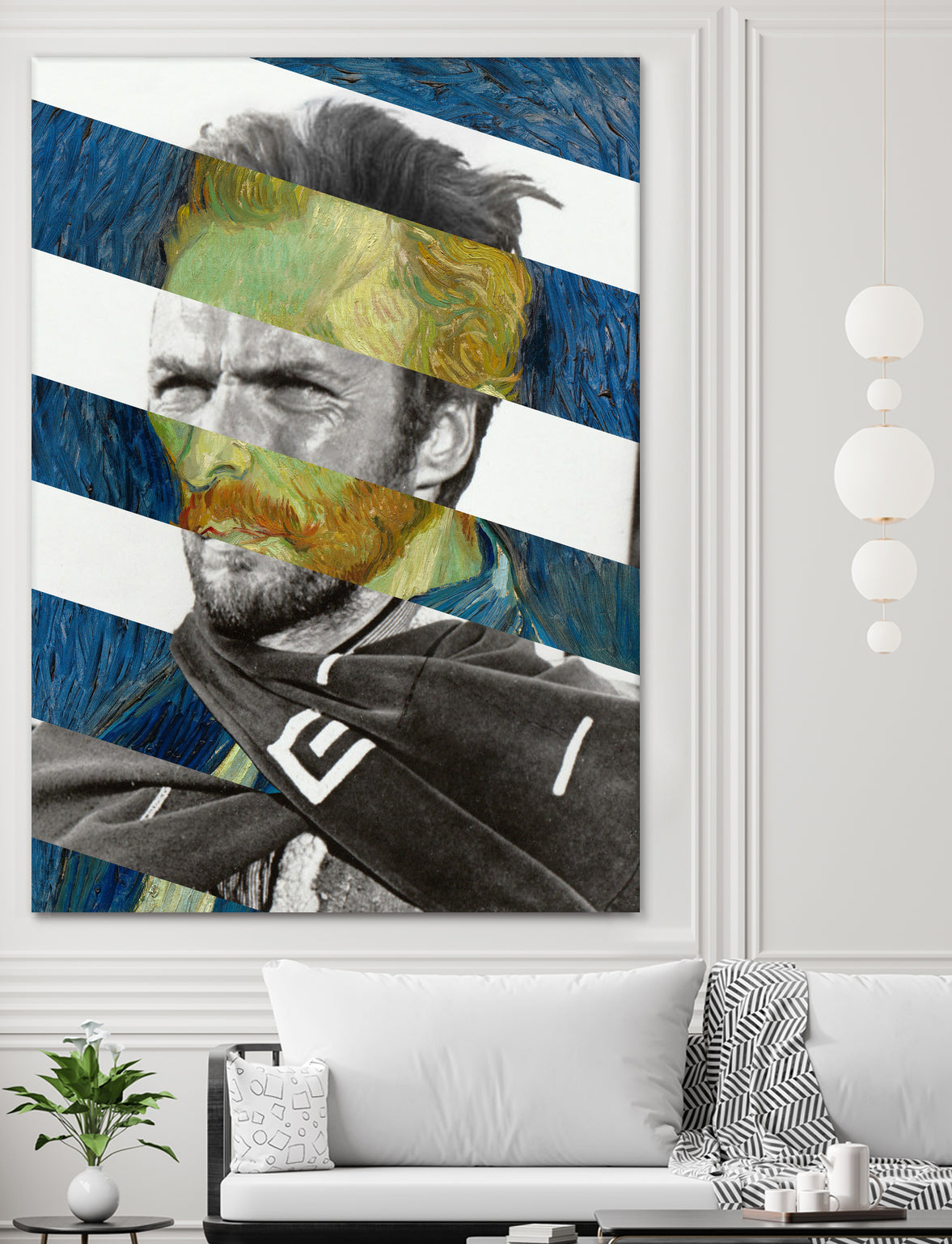 Van Gogh's Self Portrait and Clint Eastwood by Luigi Tarini on GIANT ART - blue photo manipulation