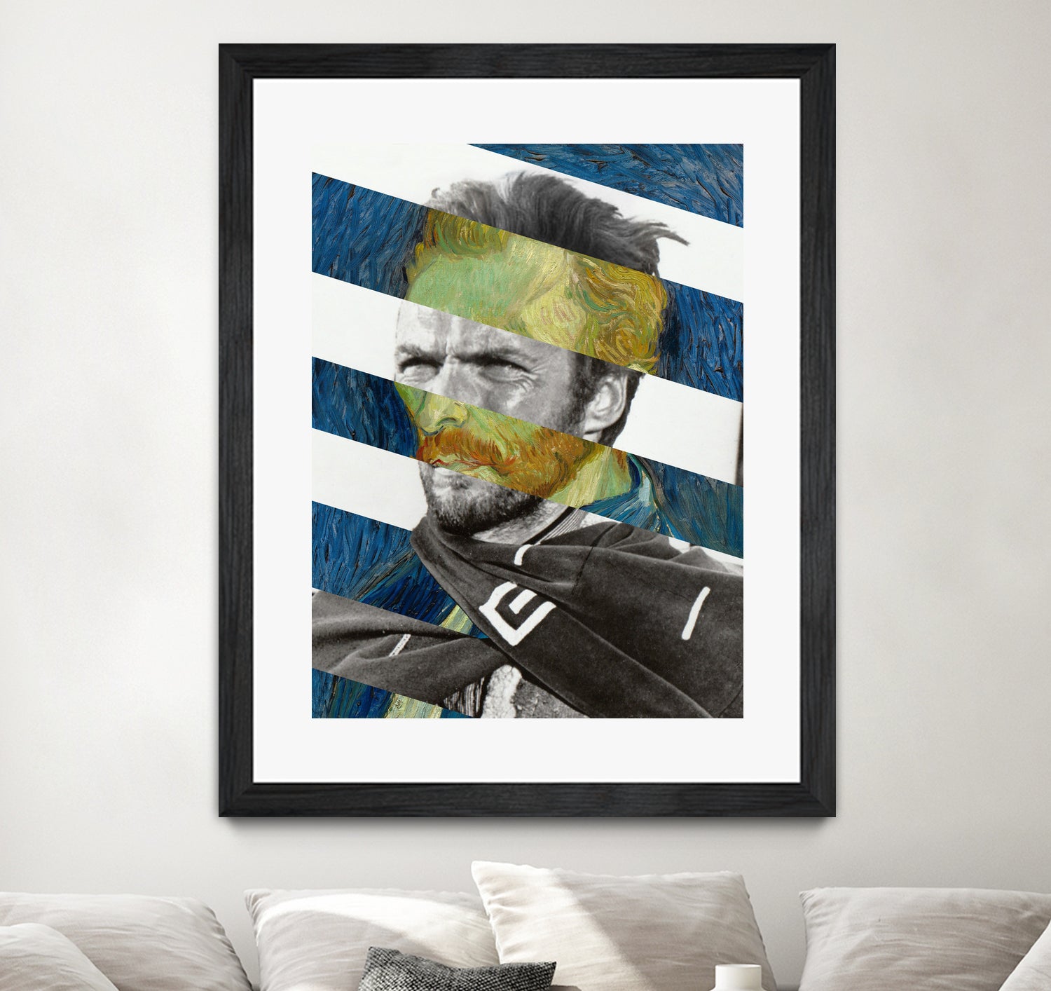 Van Gogh's Self Portrait and Clint Eastwood by Luigi Tarini on GIANT ART - blue photo manipulation