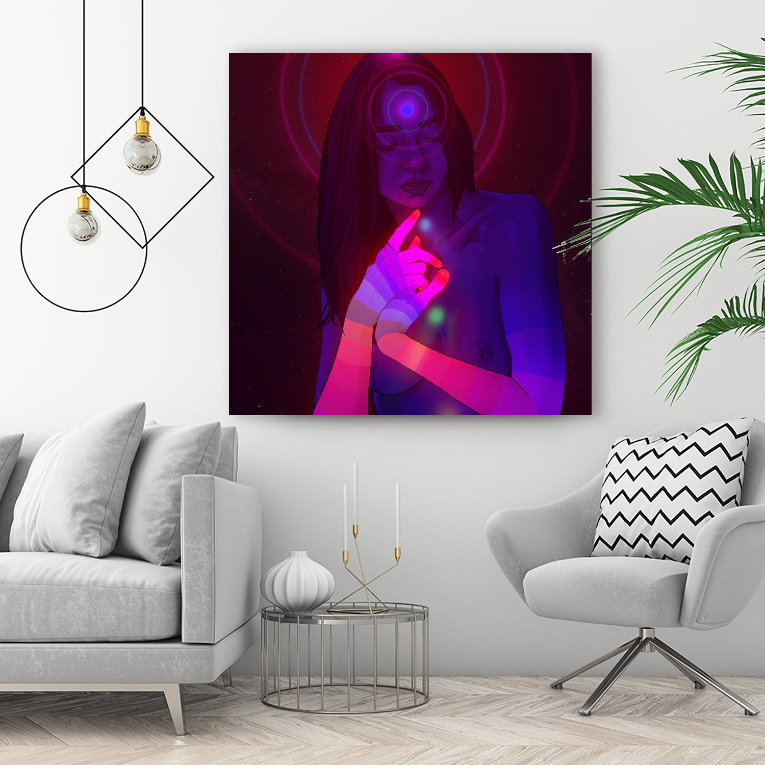 Vibing Psychonaut Girl 3 (GIF) by Francois Martin Painchaud on GIANT ART - pink character design