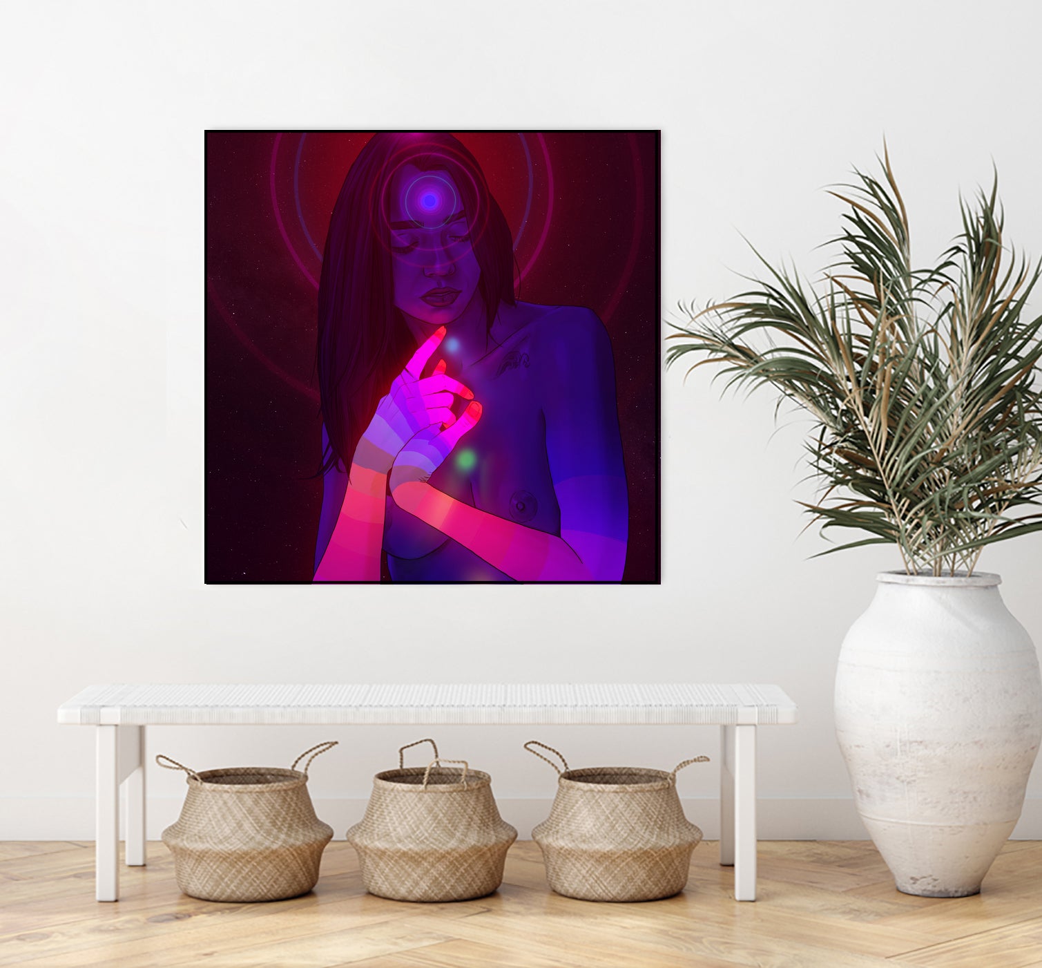 Vibing Psychonaut Girl 3 (GIF) by Francois Martin Painchaud on GIANT ART - pink character design