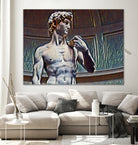 David from Michelangelo Artistic Illustration Relief by Luis Lonn on GIANT ART - black cartooning