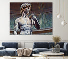 David from Michelangelo Artistic Illustration Relief by Luis Lonn on GIANT ART - black cartooning