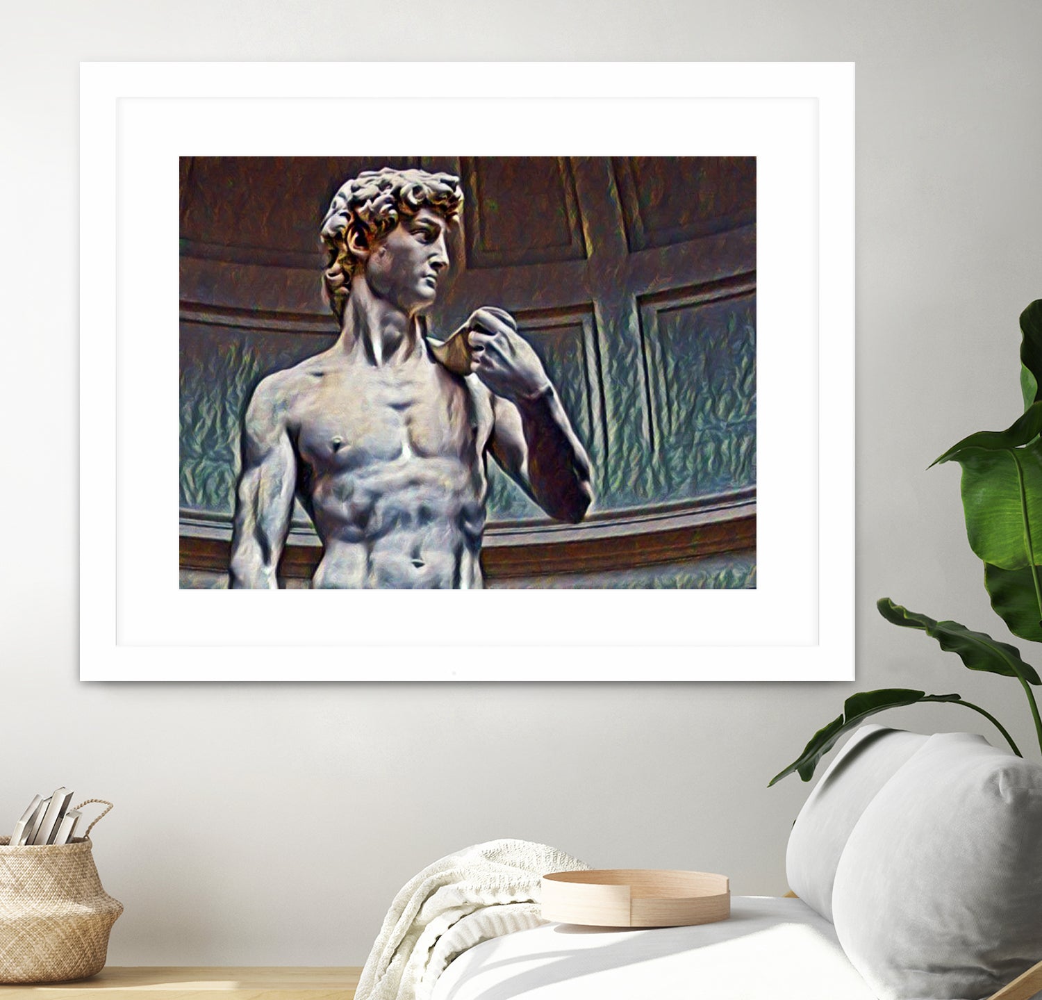 David from Michelangelo Artistic Illustration Relief by Luis Lonn on GIANT ART - black cartooning