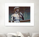 David from Michelangelo Artistic Illustration Relief by Luis Lonn on GIANT ART - black cartooning