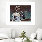 David from Michelangelo Artistic Illustration Relief by Luis Lonn on GIANT ART - black cartooning