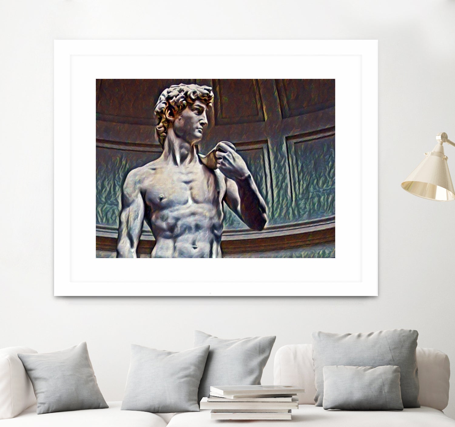 David from Michelangelo Artistic Illustration Relief by Luis Lonn on GIANT ART - black cartooning