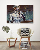 David from Michelangelo Artistic Illustration Relief by Luis Lonn on GIANT ART - black cartooning