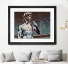 David from Michelangelo Artistic Illustration Relief by Luis Lonn on GIANT ART - black cartooning