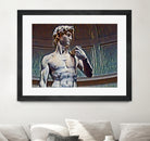 David from Michelangelo Artistic Illustration Relief by Luis Lonn on GIANT ART - black cartooning