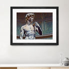 David from Michelangelo Artistic Illustration Relief by Luis Lonn on GIANT ART - black cartooning