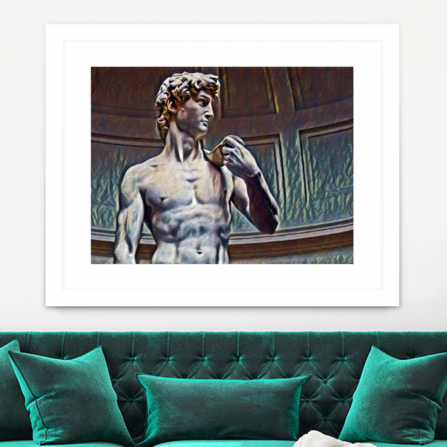 David from Michelangelo Artistic Illustration Relief by Luis Lonn on GIANT ART - black cartooning