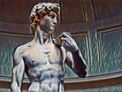 David from Michelangelo Artistic Illustration Relief by Luis Lonn on GIANT ART - black cartooning