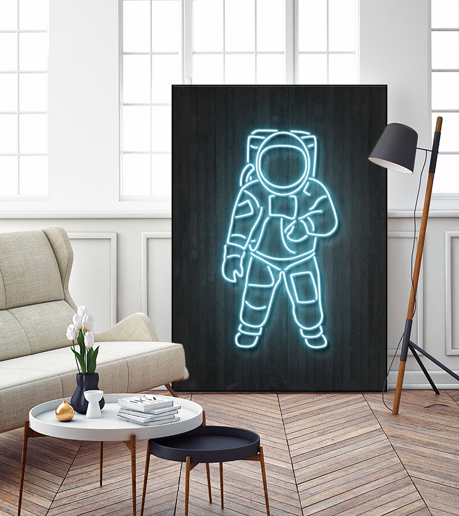 Astronaut by Octavian Mihai Mielu on GIANT ART - blue digital painting