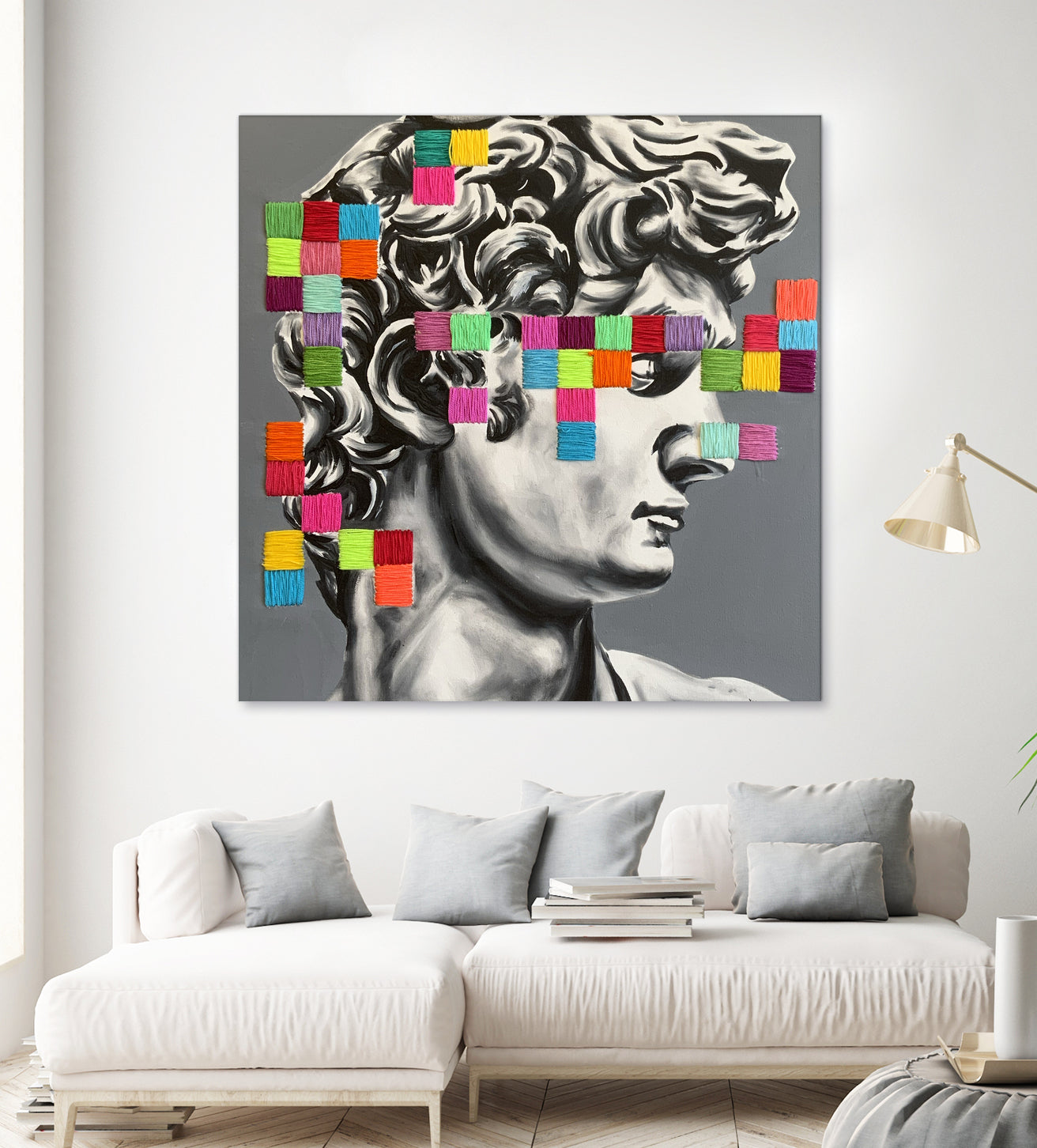 Pixel david by eugenia retana on GIANT ART - gray mixed media