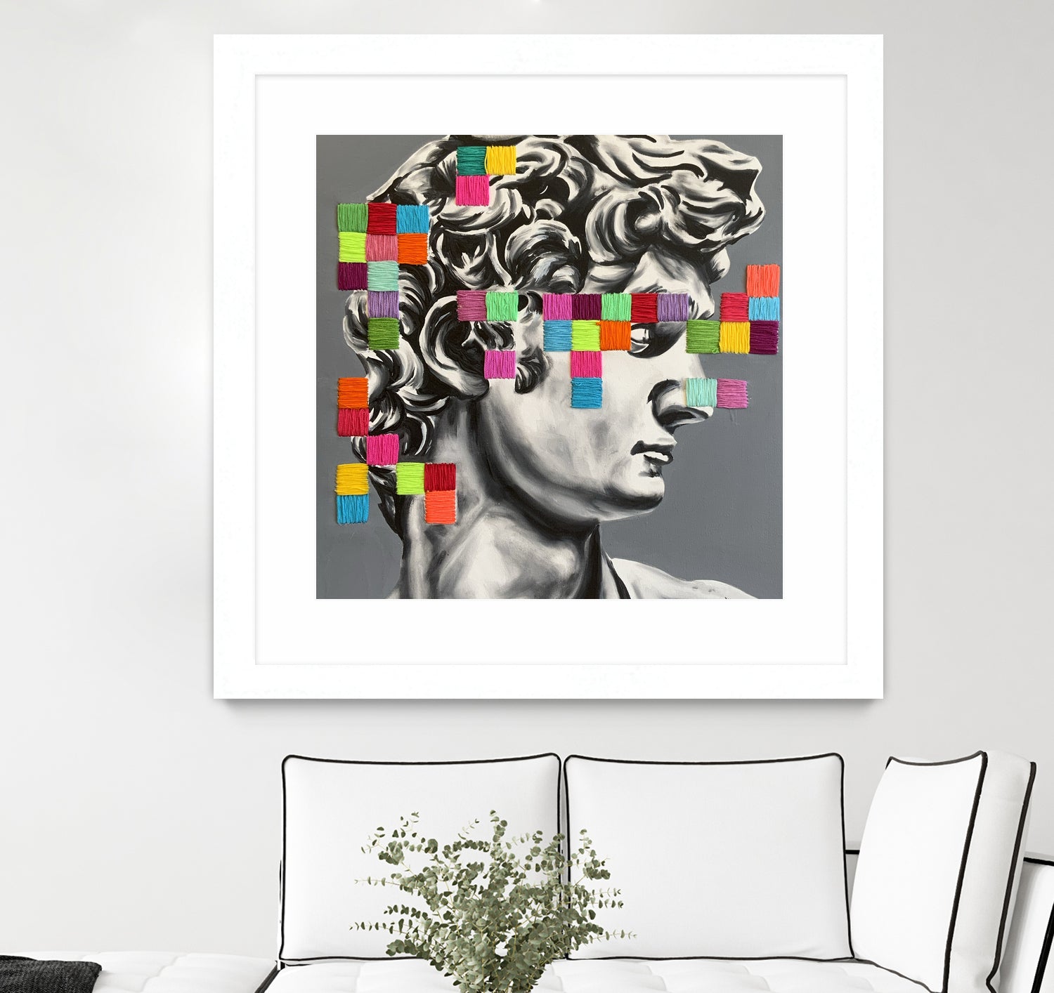 Pixel david by eugenia retana on GIANT ART - gray mixed media