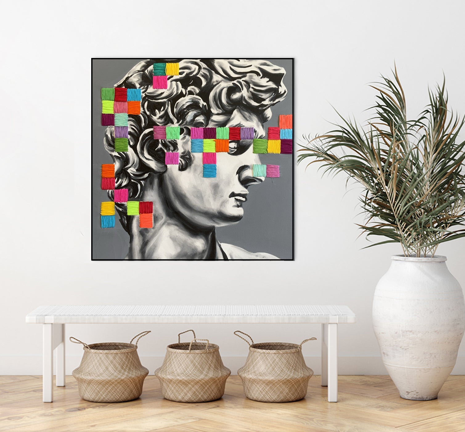 Pixel david by eugenia retana on GIANT ART - gray mixed media