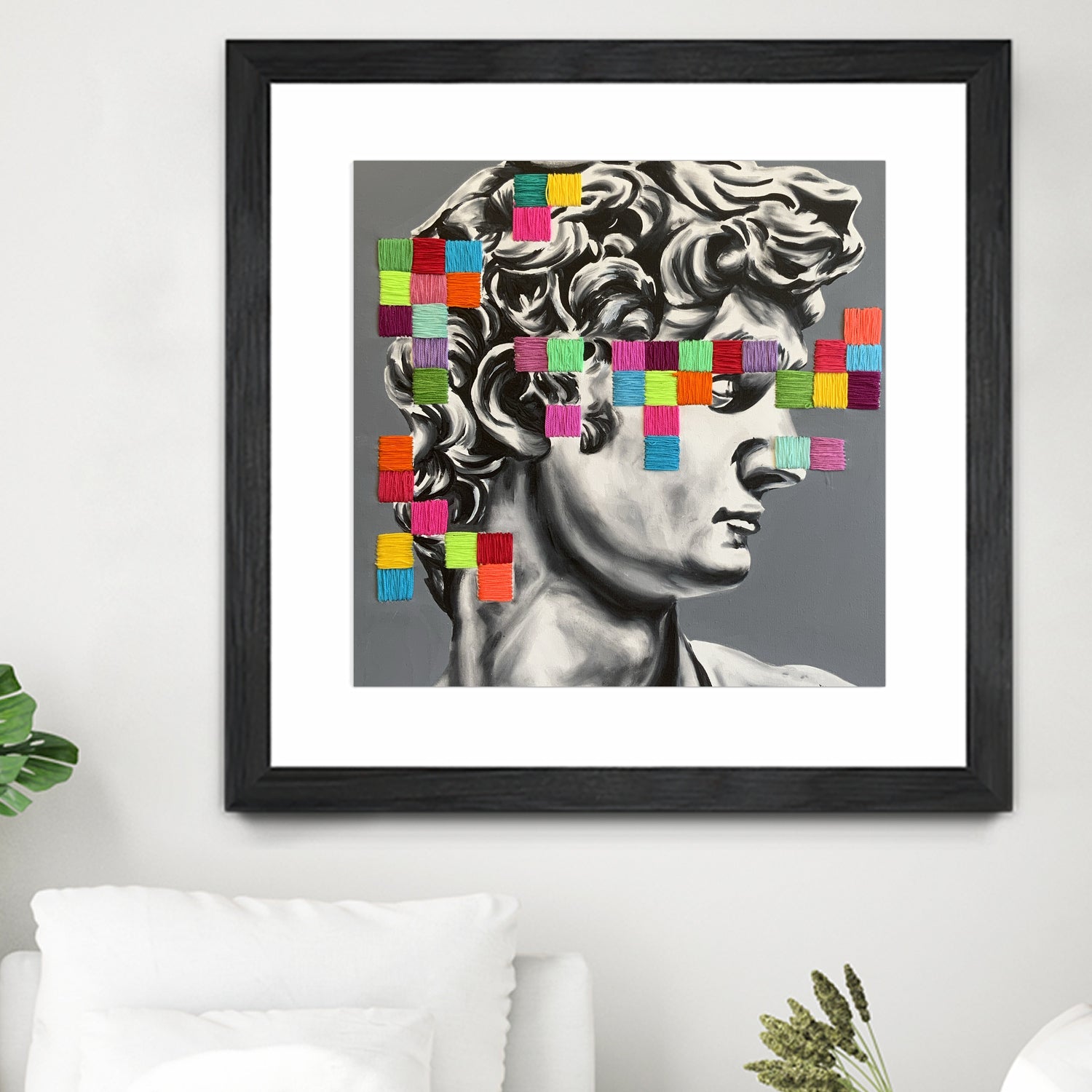 Pixel david by eugenia retana on GIANT ART - gray mixed media