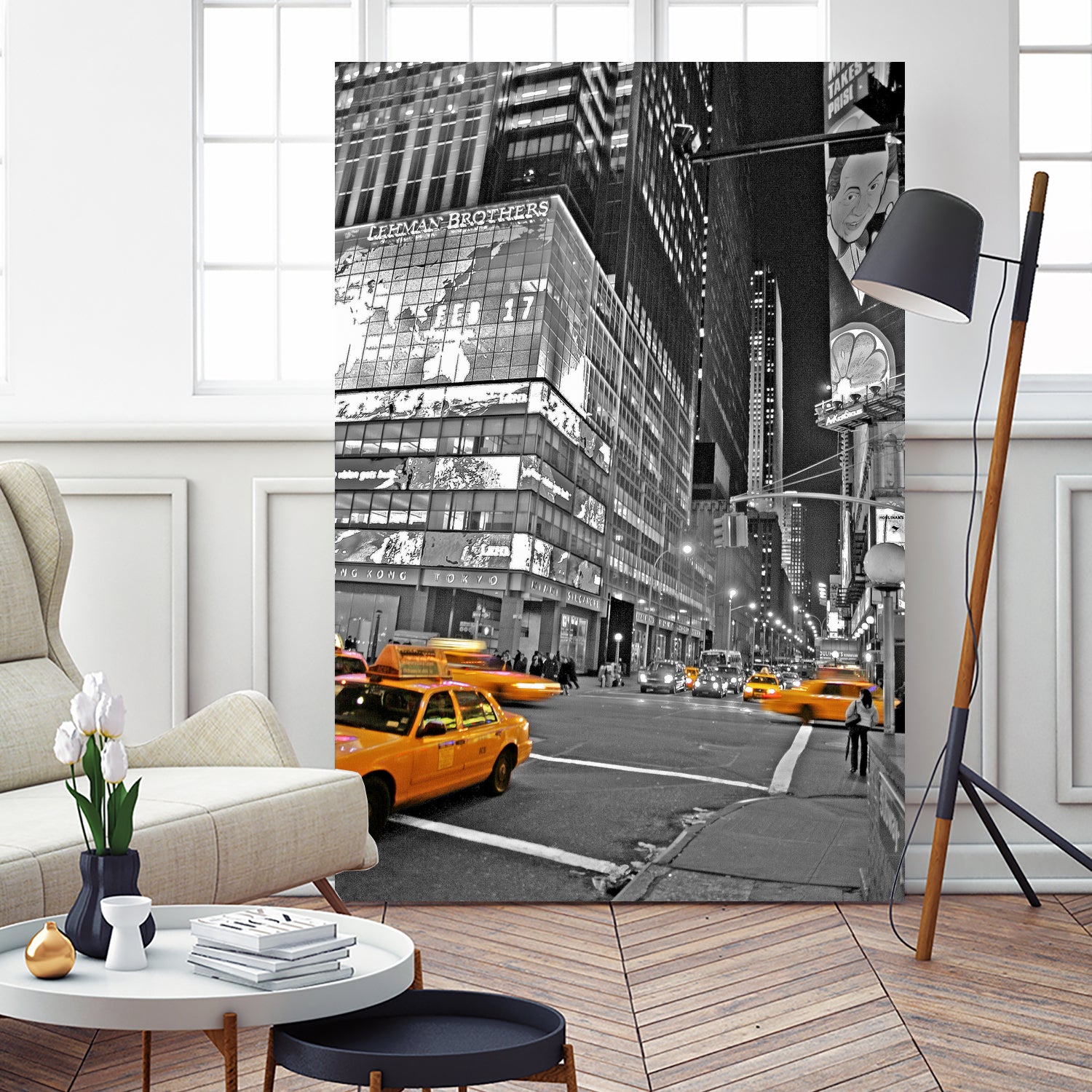 NYC - Yellow Cabs - Lehman Brothers by Ralph Frankenberg on GIANT ART - black photo illustration