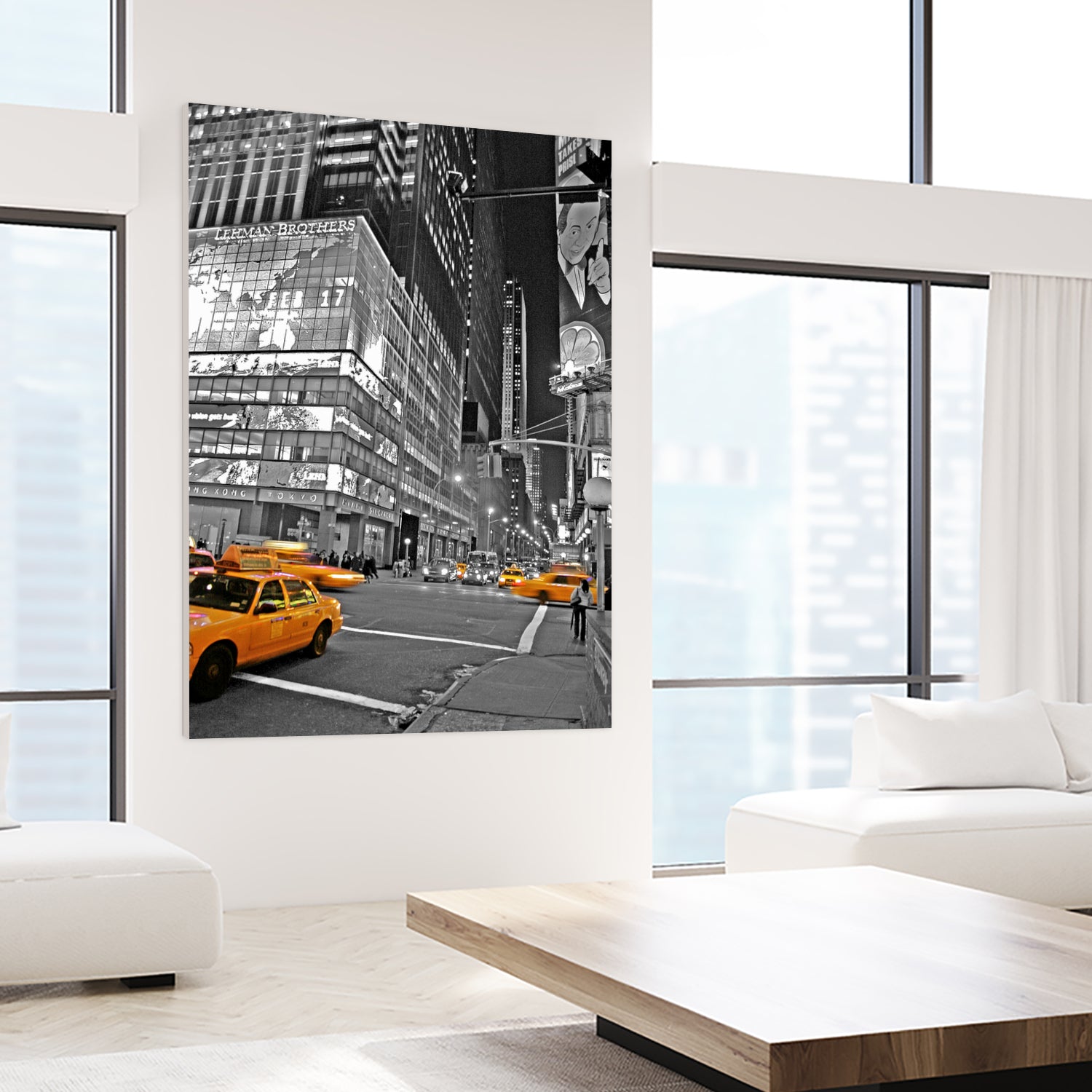 NYC - Yellow Cabs - Lehman Brothers by Ralph Frankenberg on GIANT ART - black photo illustration