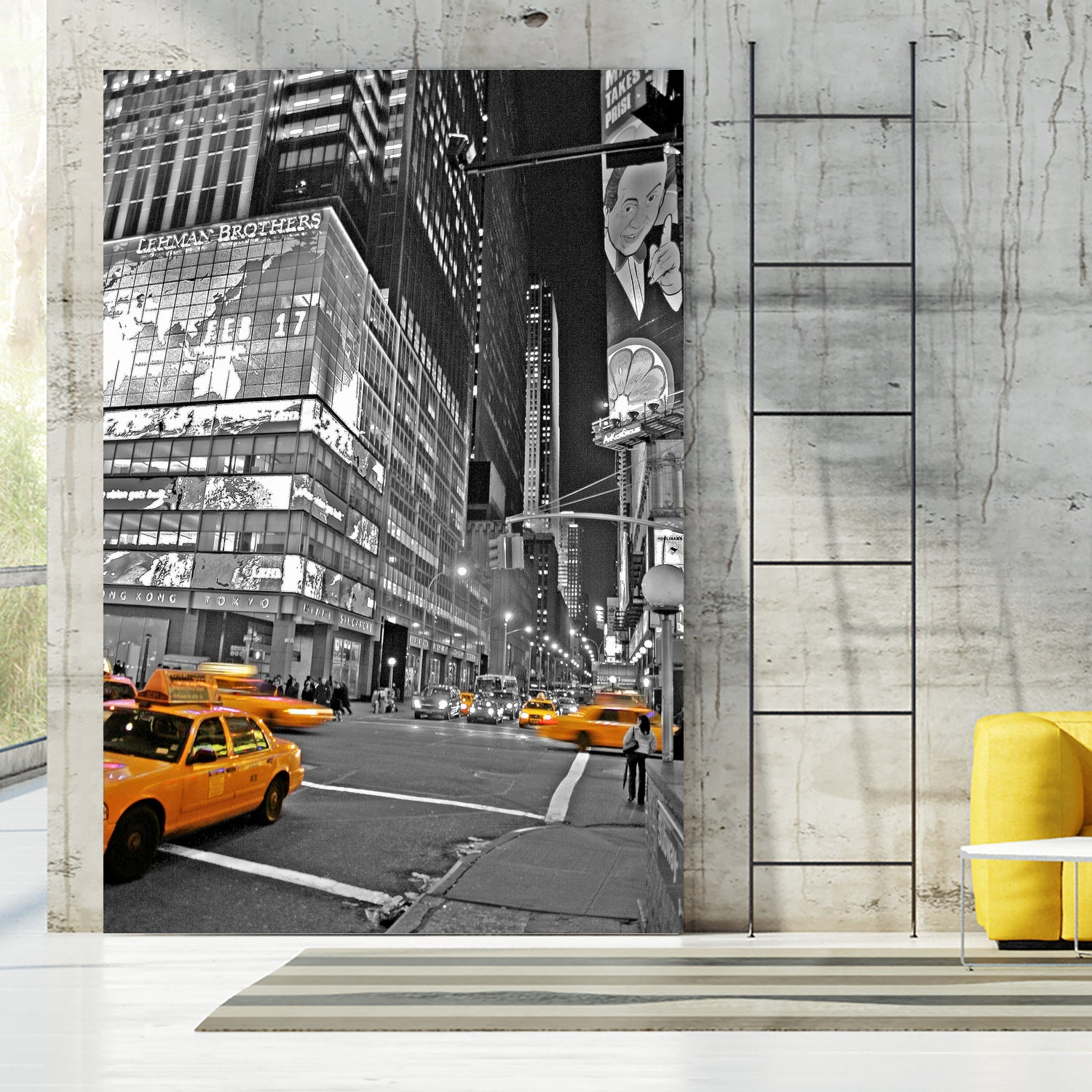 NYC - Yellow Cabs - Lehman Brothers by Ralph Frankenberg on GIANT ART - black photo illustration