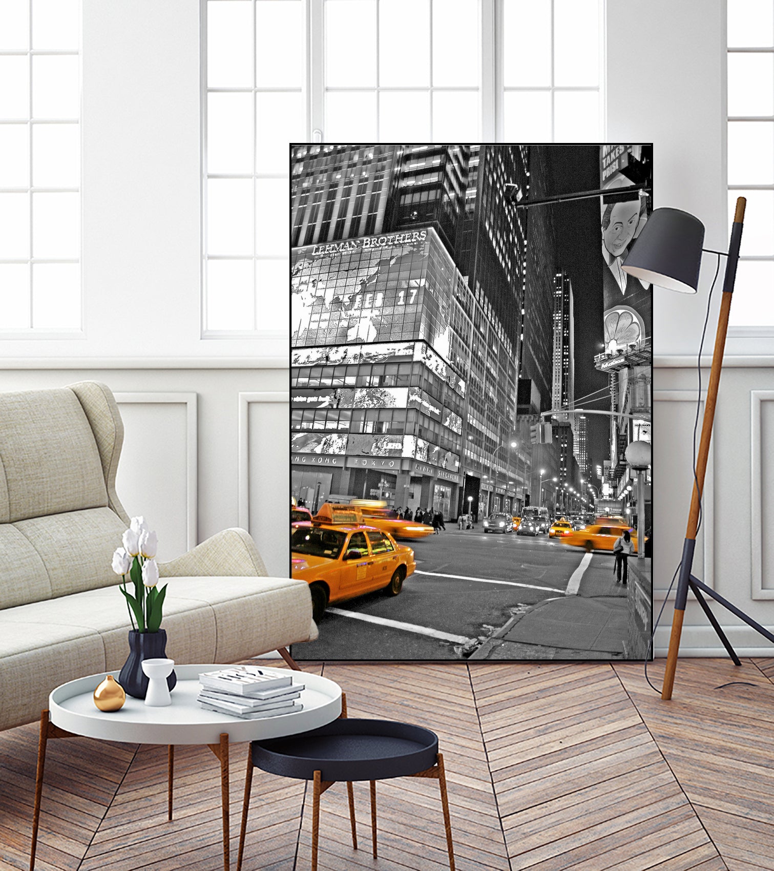 NYC - Yellow Cabs - Lehman Brothers by Ralph Frankenberg on GIANT ART - black photo illustration