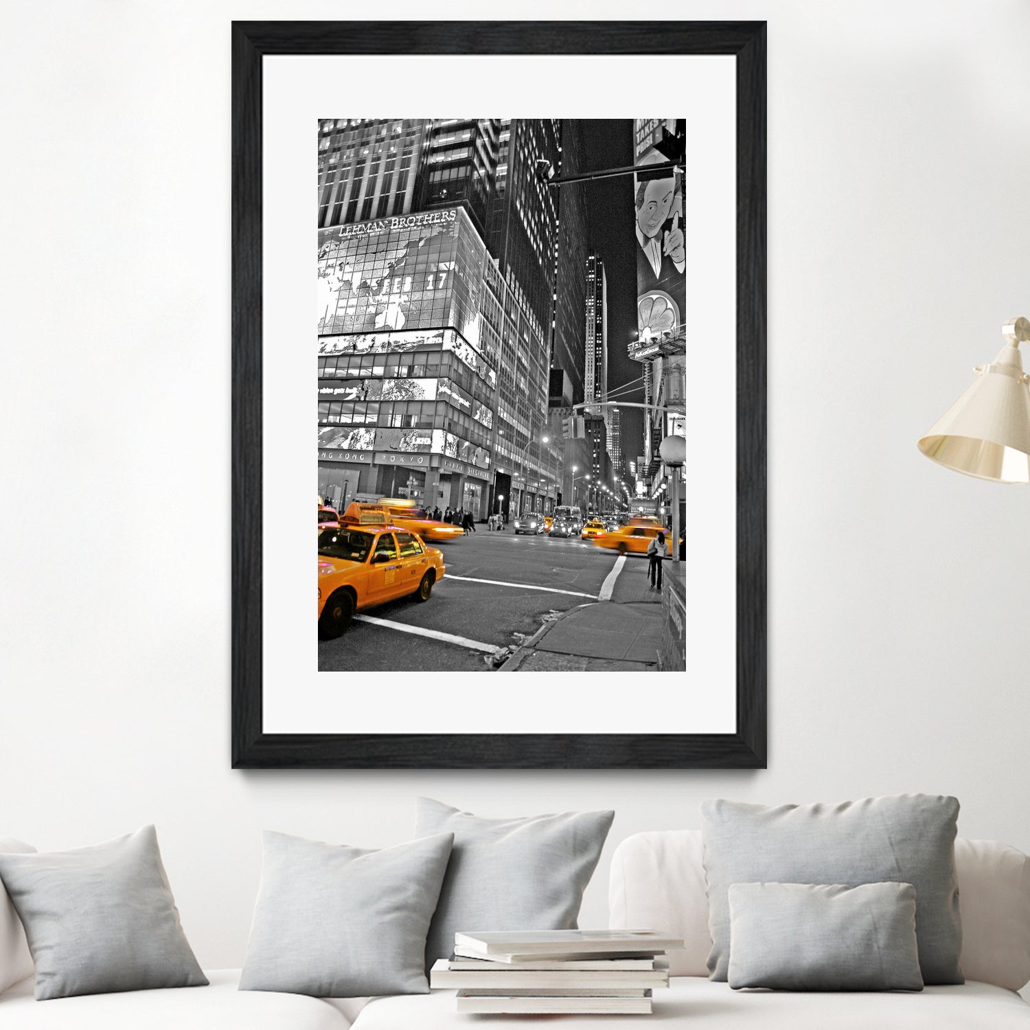 NYC - Yellow Cabs - Lehman Brothers by Ralph Frankenberg on GIANT ART - black photo illustration