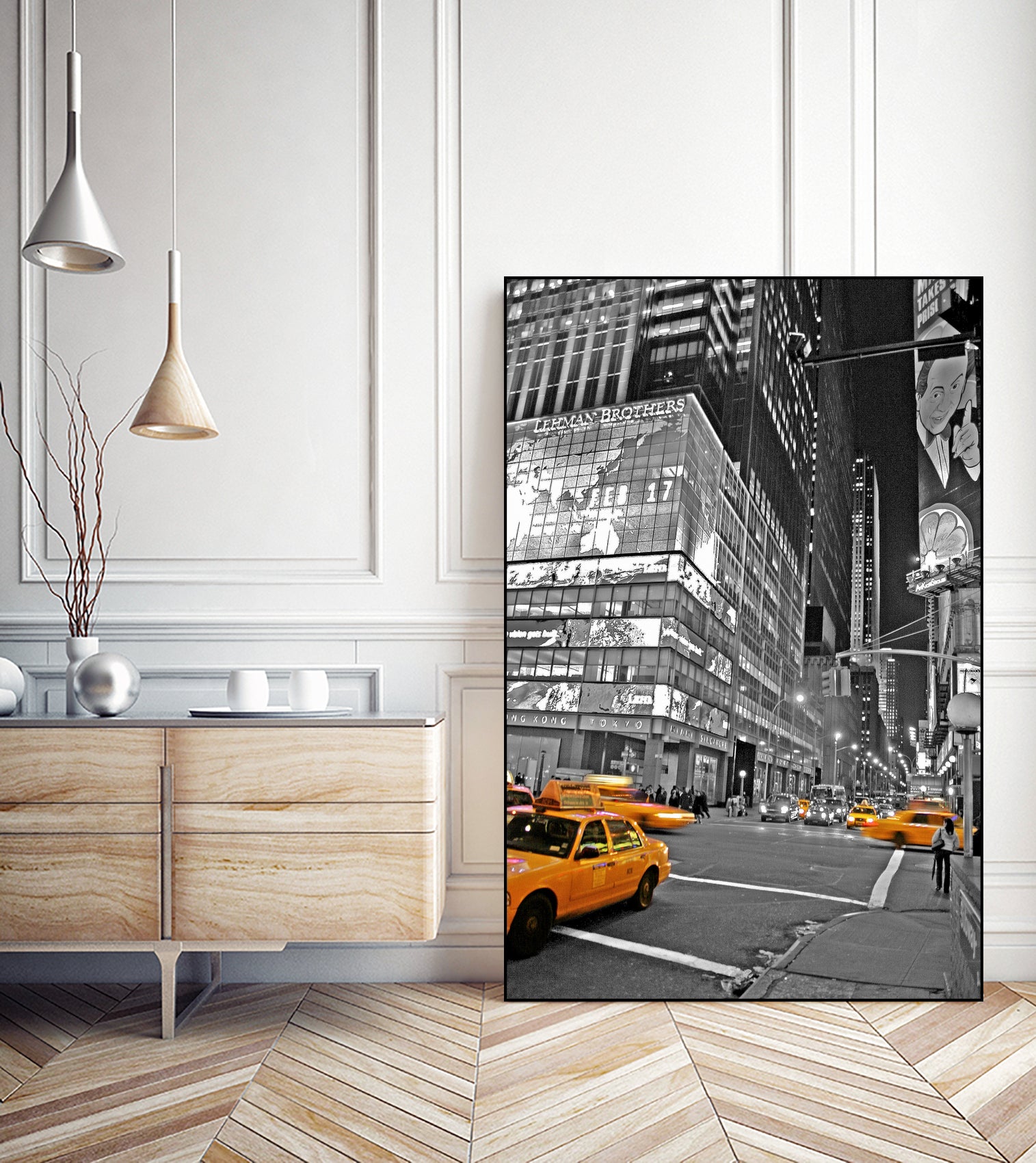 NYC - Yellow Cabs - Lehman Brothers by Ralph Frankenberg on GIANT ART - black photo illustration