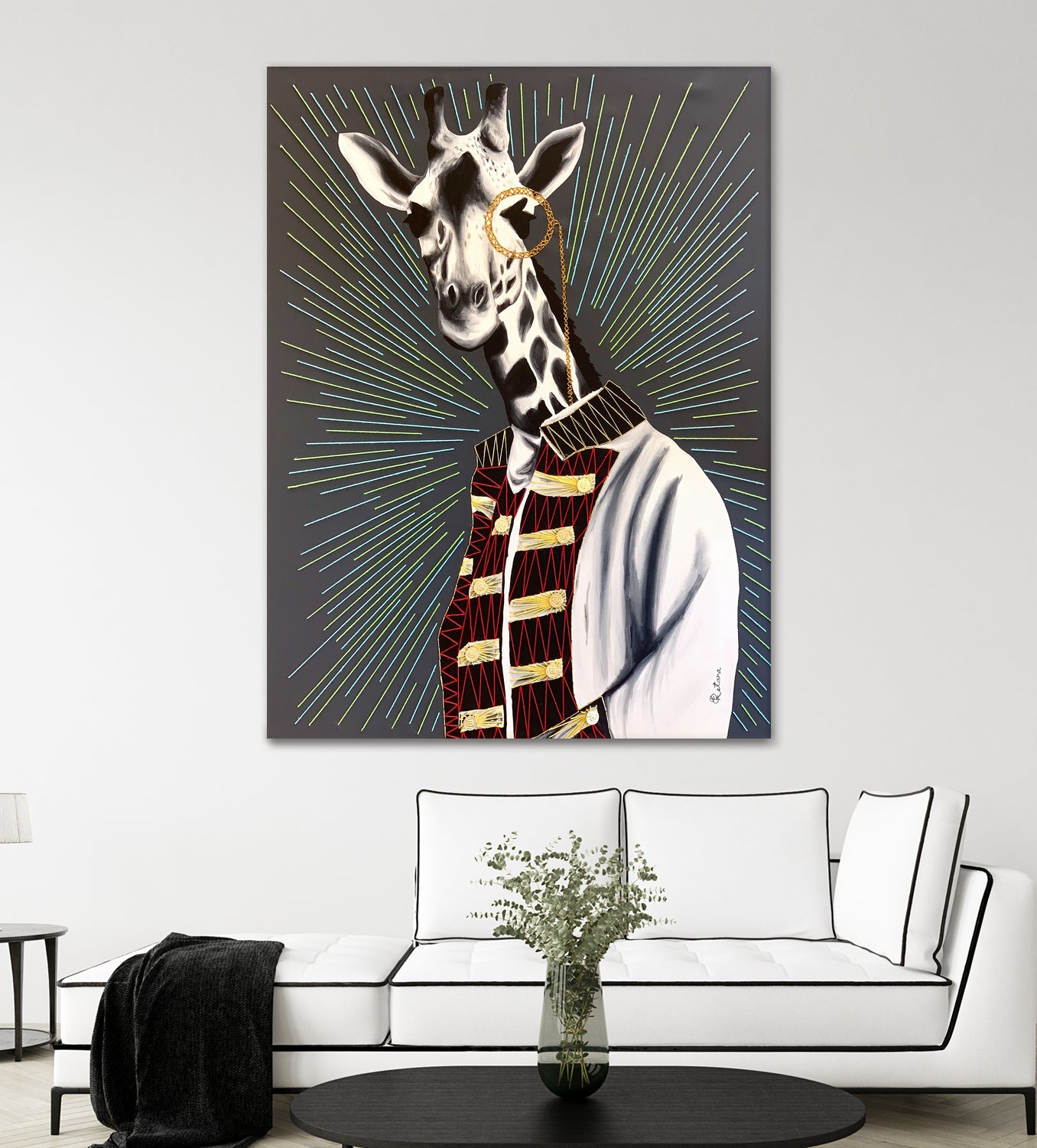 Mr giraffe by eugenia retana on GIANT ART - gray mixed media