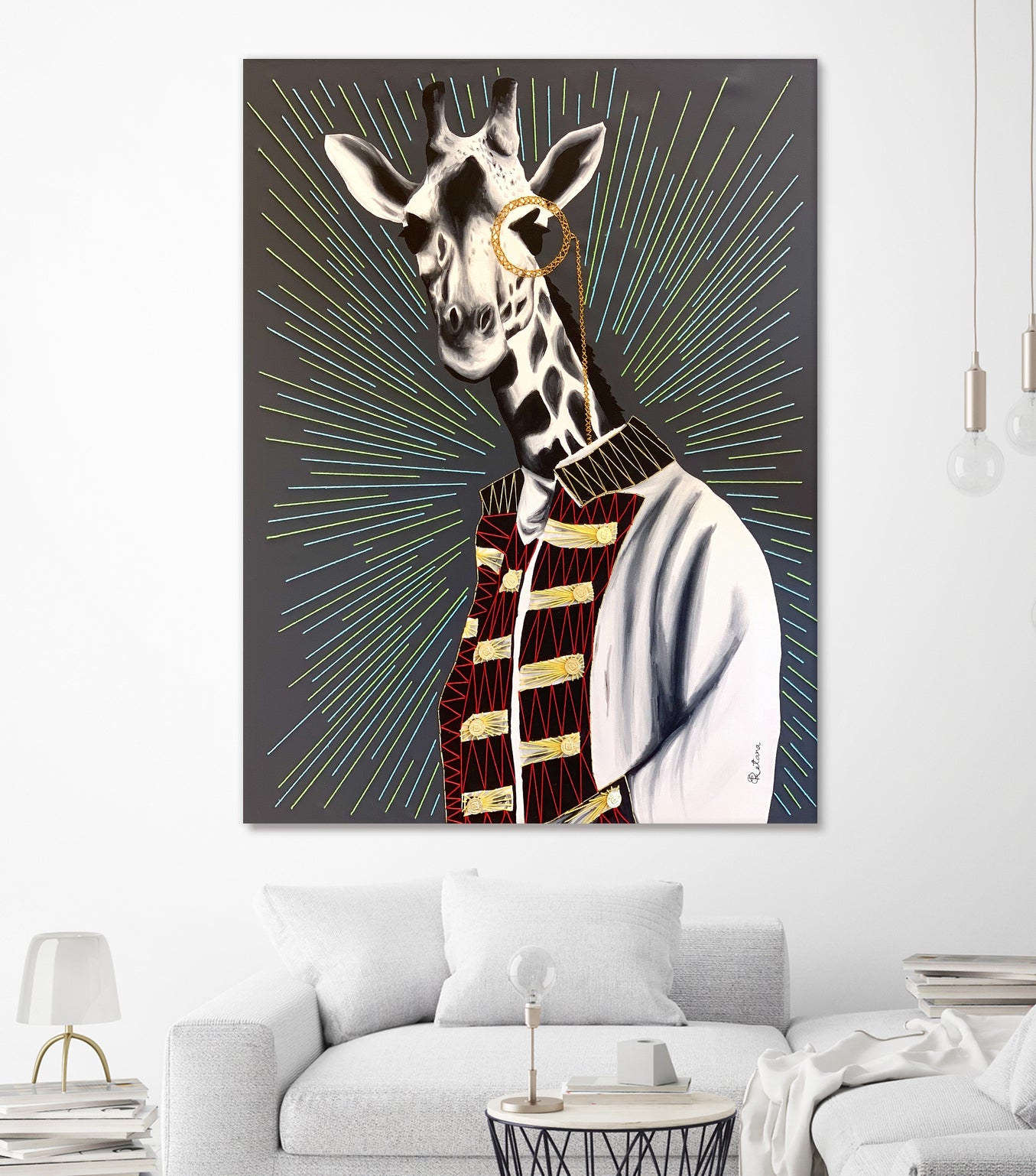 Mr giraffe by eugenia retana on GIANT ART - gray mixed media