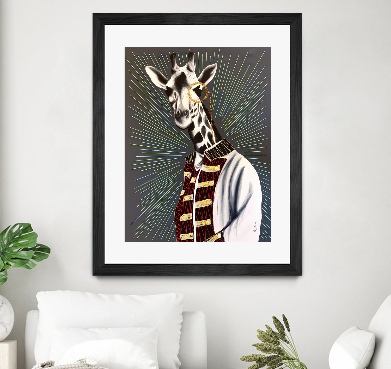 Mr giraffe by eugenia retana on GIANT ART - gray mixed media