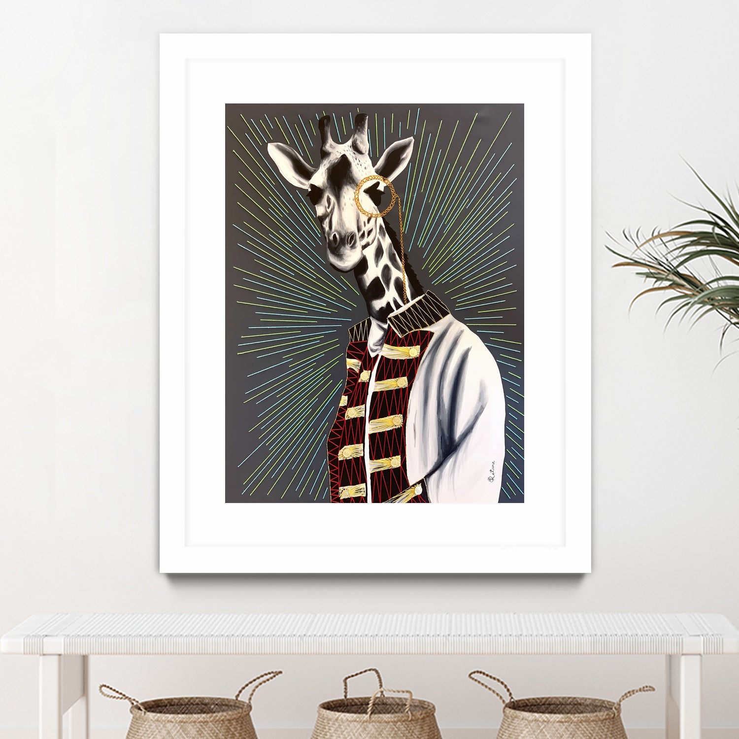 Mr giraffe by eugenia retana on GIANT ART - gray mixed media