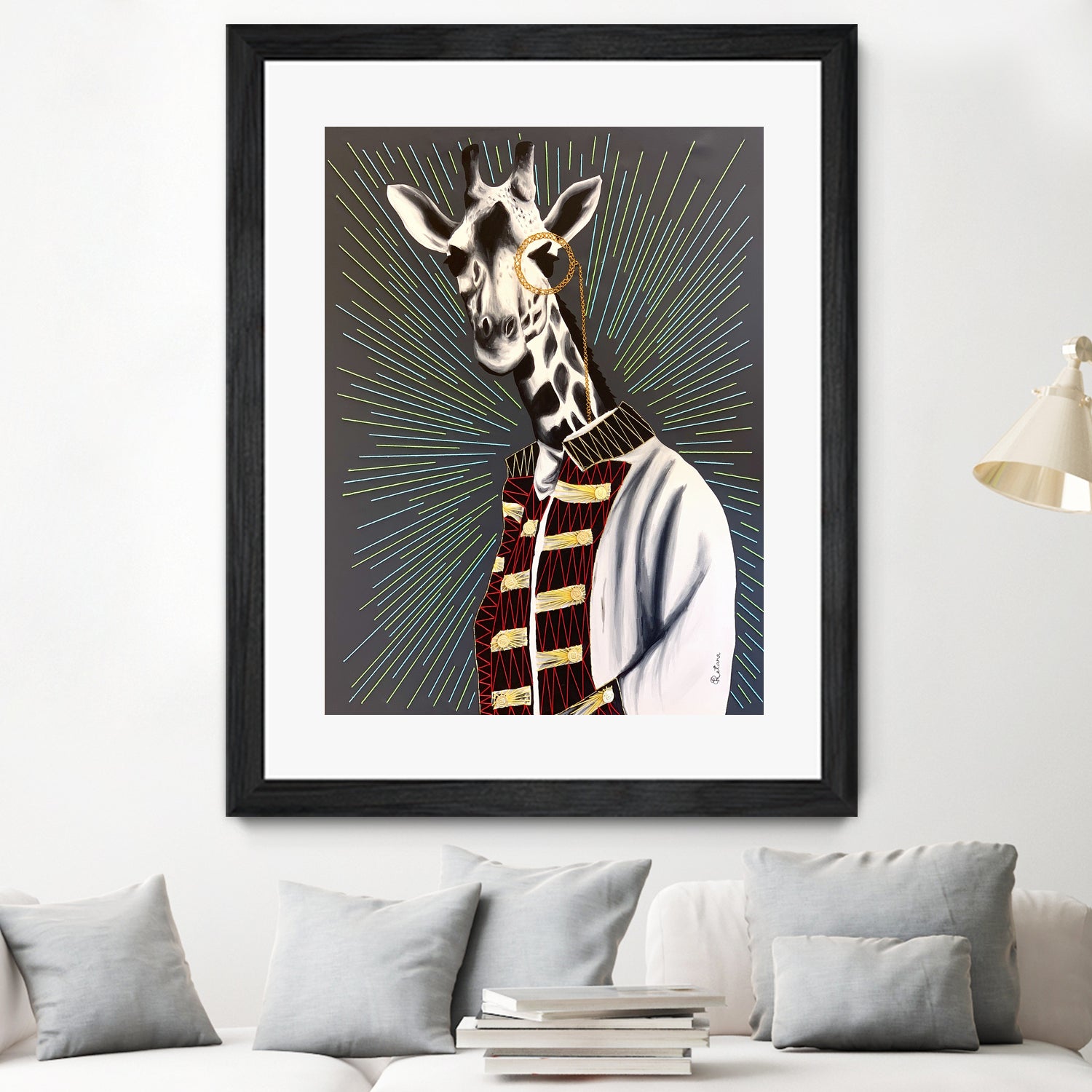 Mr giraffe by eugenia retana on GIANT ART - gray mixed media