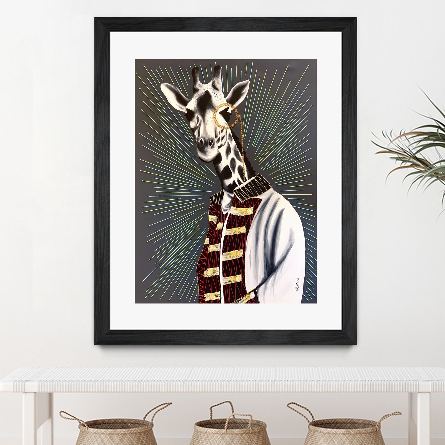 Mr giraffe by eugenia retana on GIANT ART - gray mixed media