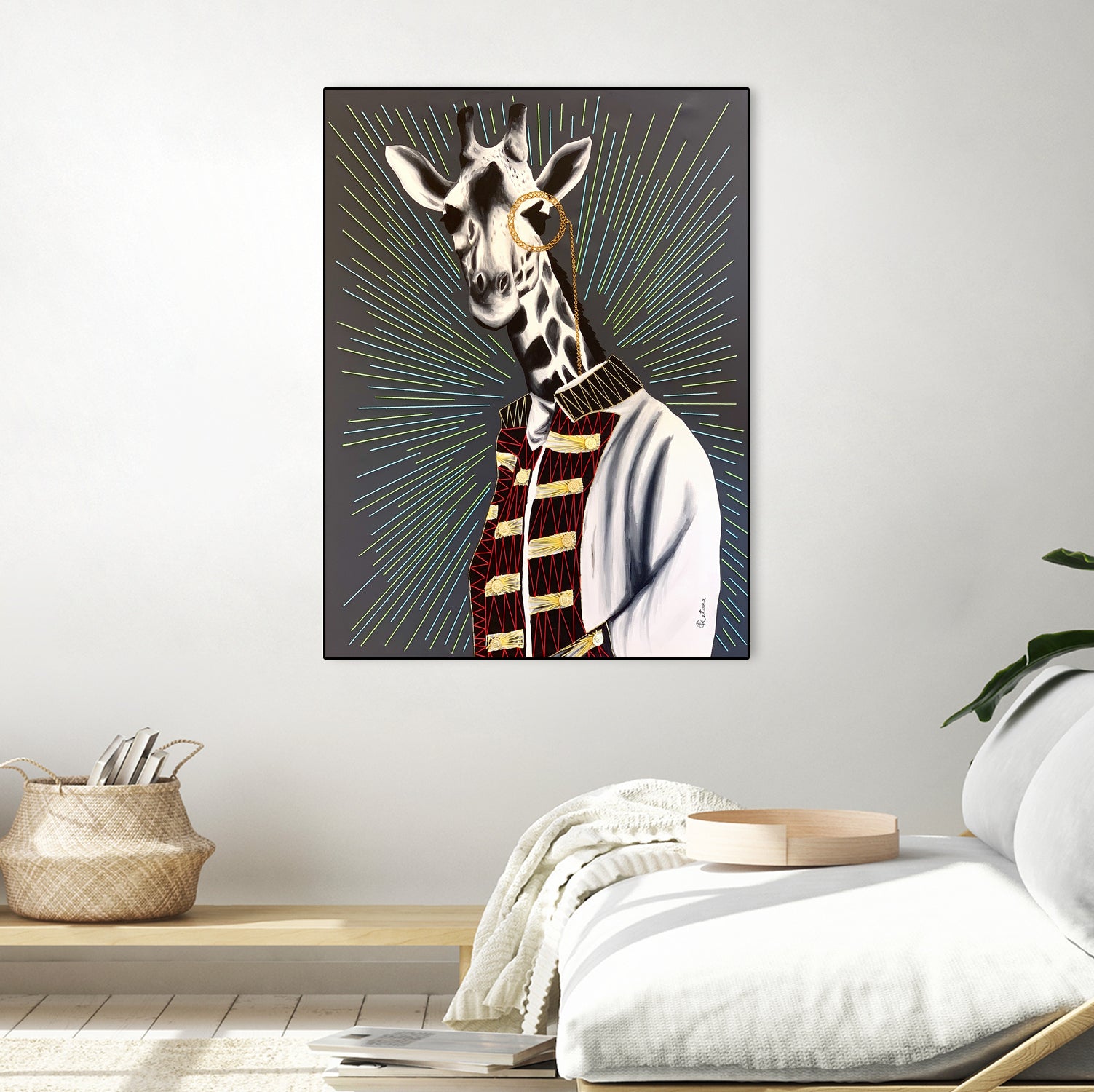 Mr giraffe by eugenia retana on GIANT ART - gray mixed media